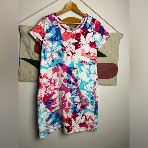 Y By Talbots UPF 50+ Multicolor Cotton Relaxed Mid Dress boho Size S - Picture 1 of 8
